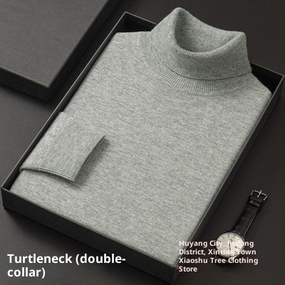 boy Boy Boy Foreign Trade Double Turn High Neck Men Wool Soft Warm Knitted Solid Color Slim Fit Base Sweater Trendy_voghion.com