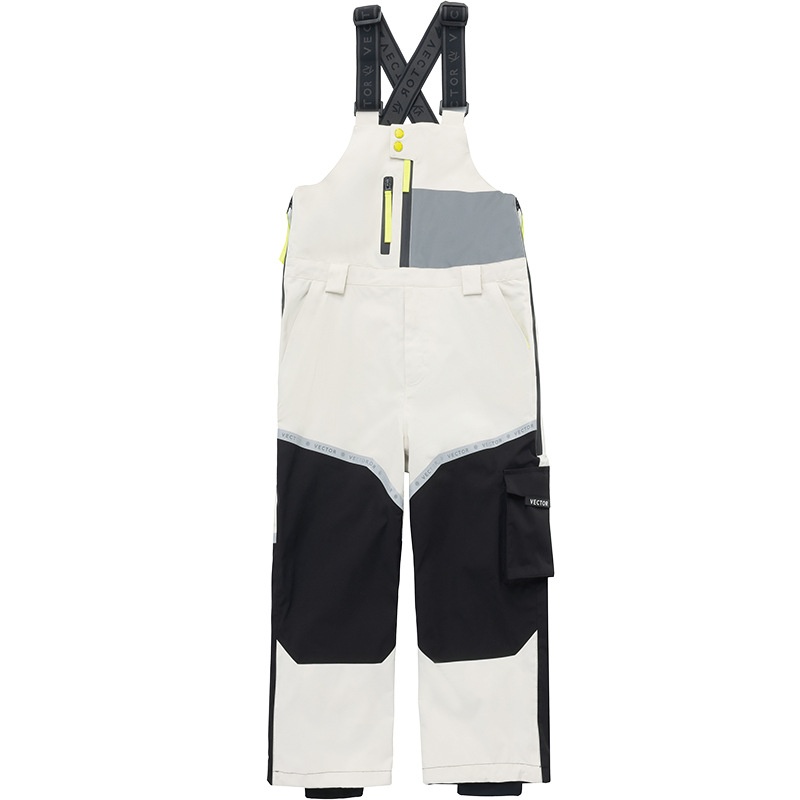 001 VECTOR Children's Overalls Ski Boys Girls Color Block Warm Waterproof Windproof New Style Suspender Pants_voghion.com