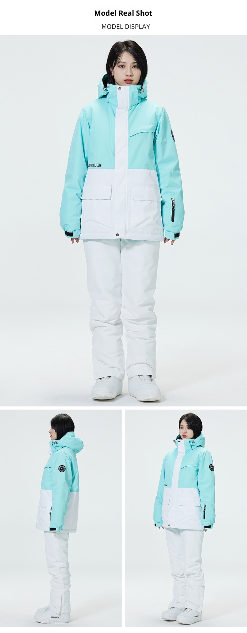 001 Suit Set For Men And Women Couples Winter Windproof Water-Resistant Warm Snowboard Snow Ski Pants Korean Version_voghion.com