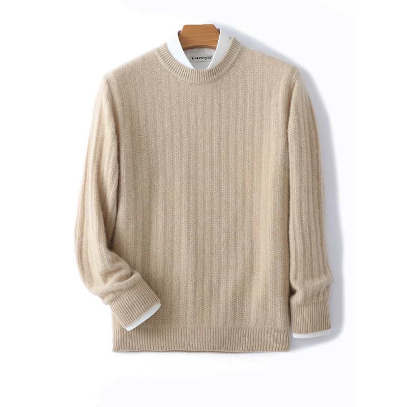 ragazzo Ragazzo Ragazzo 2024 Autunno Inverno Nuovo Uomo Giovanile Pura Lana Spessa Caldo Maglione Girocollo Maglia Top Base Camicia_voghion.com