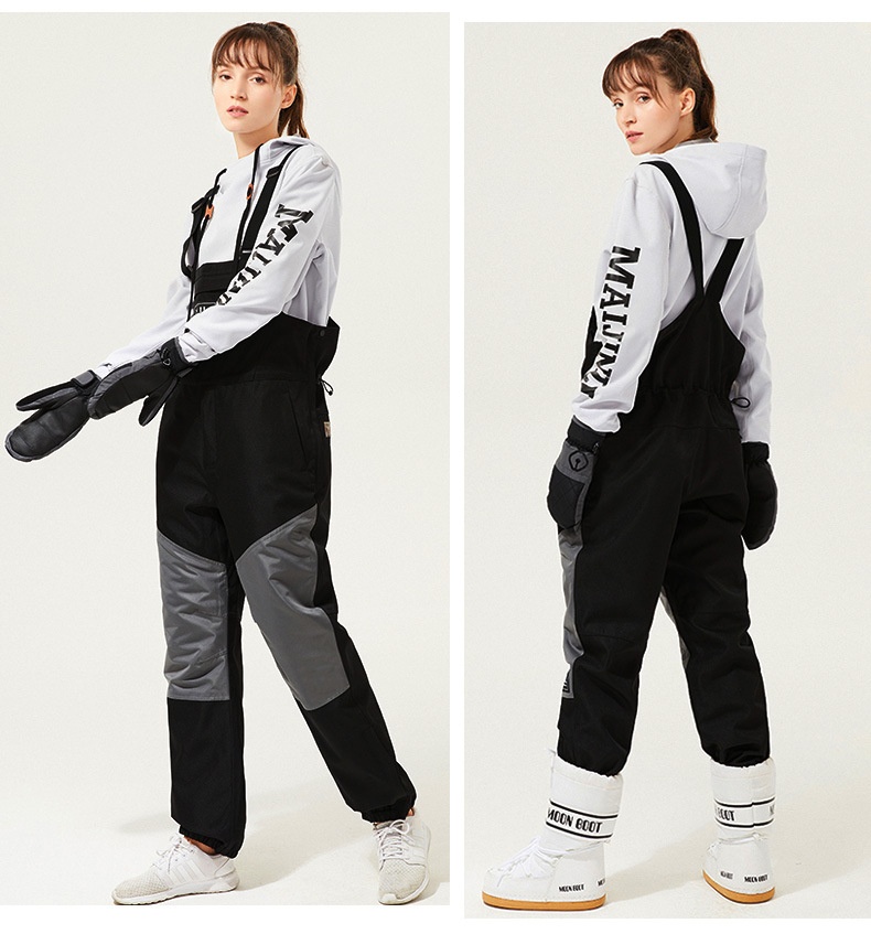 001 New Men's Women's Single And Double Board Ski Wear-Resistant Strap Winter Outdoor Waterproof Wind-Legged One-Piece Snow_voghion.com