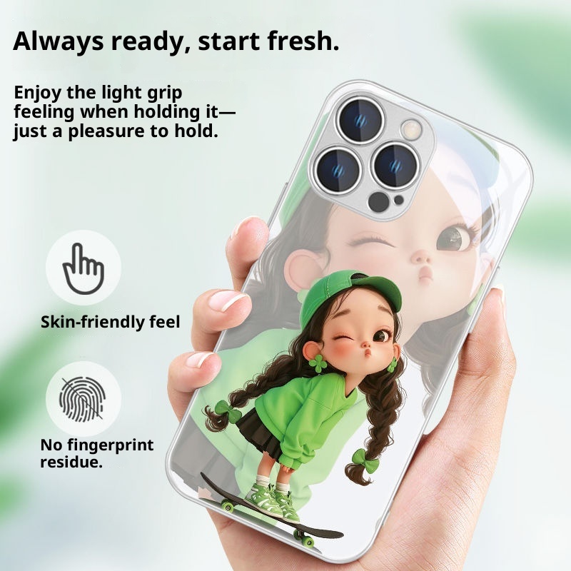 TechGlobe Skateboard 16/15 Pro Phone Case 14 Glass 15 New Trendy 12/11/XS Cute Girl_voghion.com