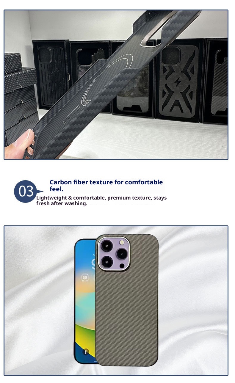 Custodia protettiva semplice per telefono IP wireless in fibra di carbonio magnetica serie TechGlobe 15promax16_voghion.com