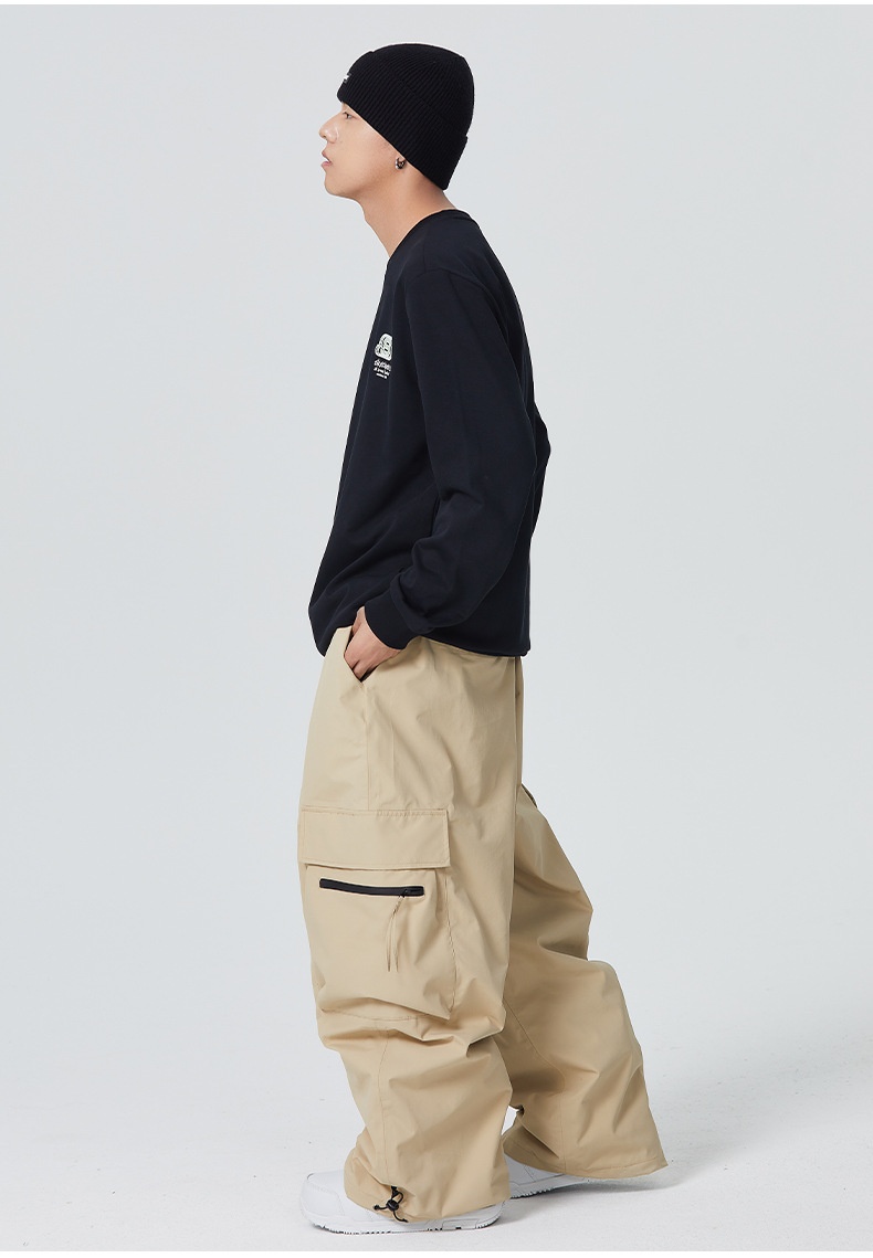 Pantalon de ski imperméable et ample Snowy Pie Fully Glued pour femme, modèle double board professionnel pour homme._voghion.com