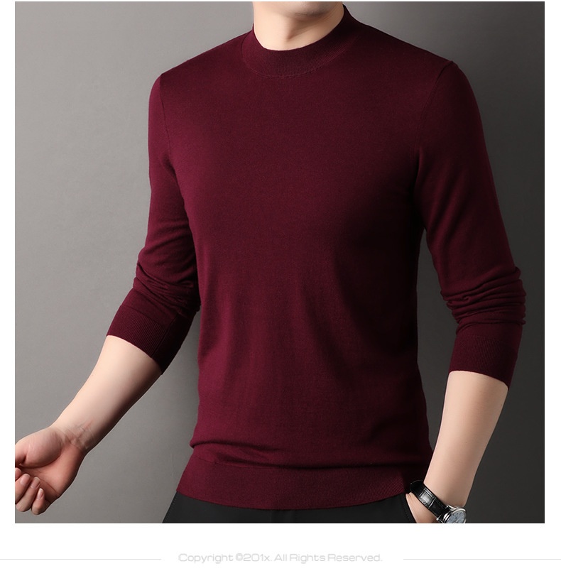 ragazzo ragazzo ragazzo fine filato 100% puro mezzo dolcevita autunno inverno lana puyuan lavabile in lavatrice maglione base camicia sottile parte superiore_voghion.com