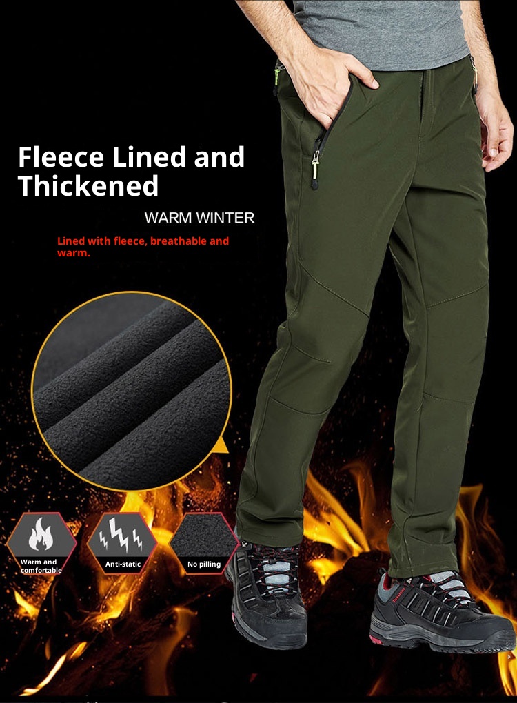 001 Outdoor Softshell Herren Fleecegefüttert Winter Winddicht Wasserdicht Warm Wander Skihose Damen Leicht_voghion.com