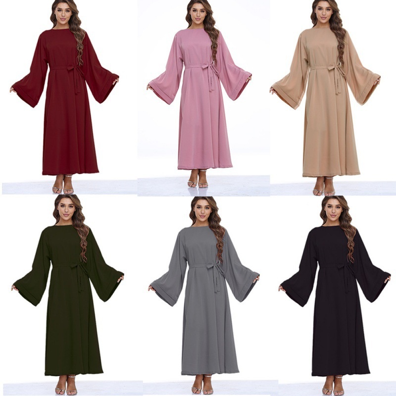 ChicShe Foreign Trade Clothing Prayer Lace-up Skirt Plus Size Dress Autumn Middle Eastern Muslim Robe_voghion.com