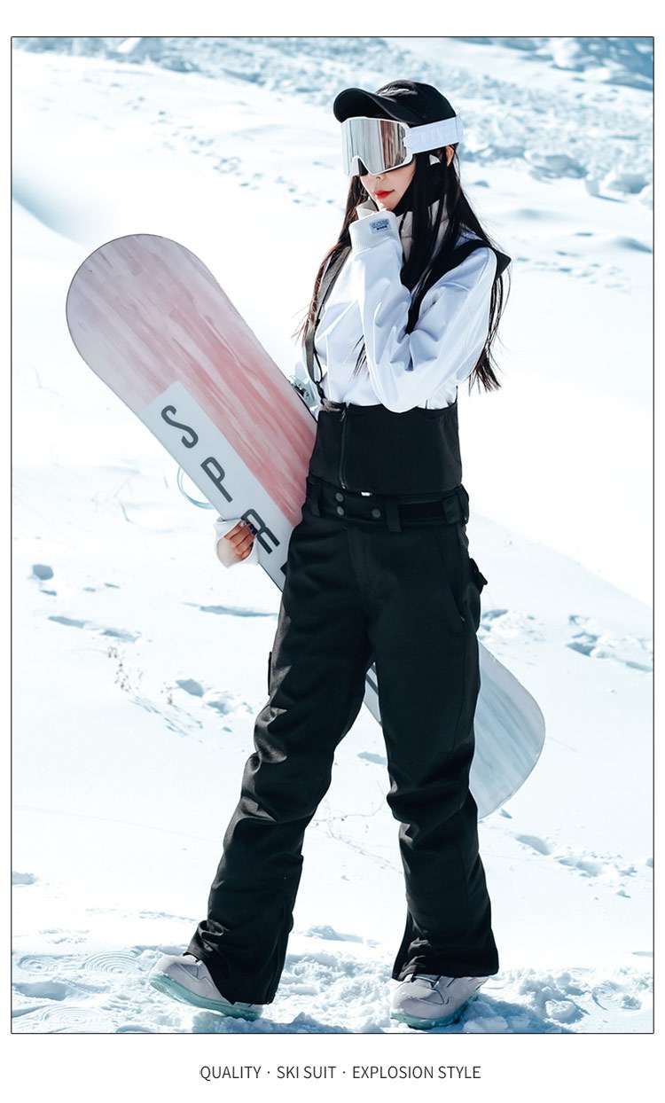 001 Trendy Suit For Men And Women, Korean Style, Windproof, Waterproof, Warm, Padded Snow Pants, Outdoor Thickened Ski Pants_voghion.com