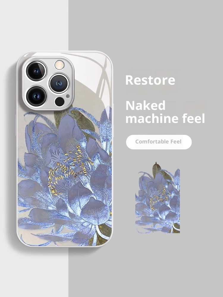 TechGlobe Koi Lotus Suitable For 15 National Trend Phone Case IPhone 13 Pro Liquid 12 Glass 7 High-end Full Coverage_voghion.com