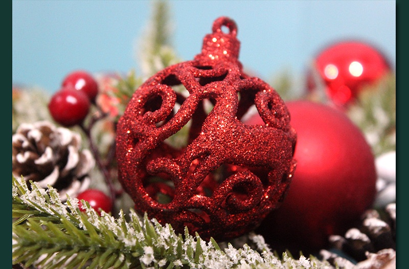 Lillian 3-6 cm 100 Adet PVC Kutulu Parlak Mat Pembe İçi Boş Noel Ağacı Süsleri Renkli Toplar_voghion.com