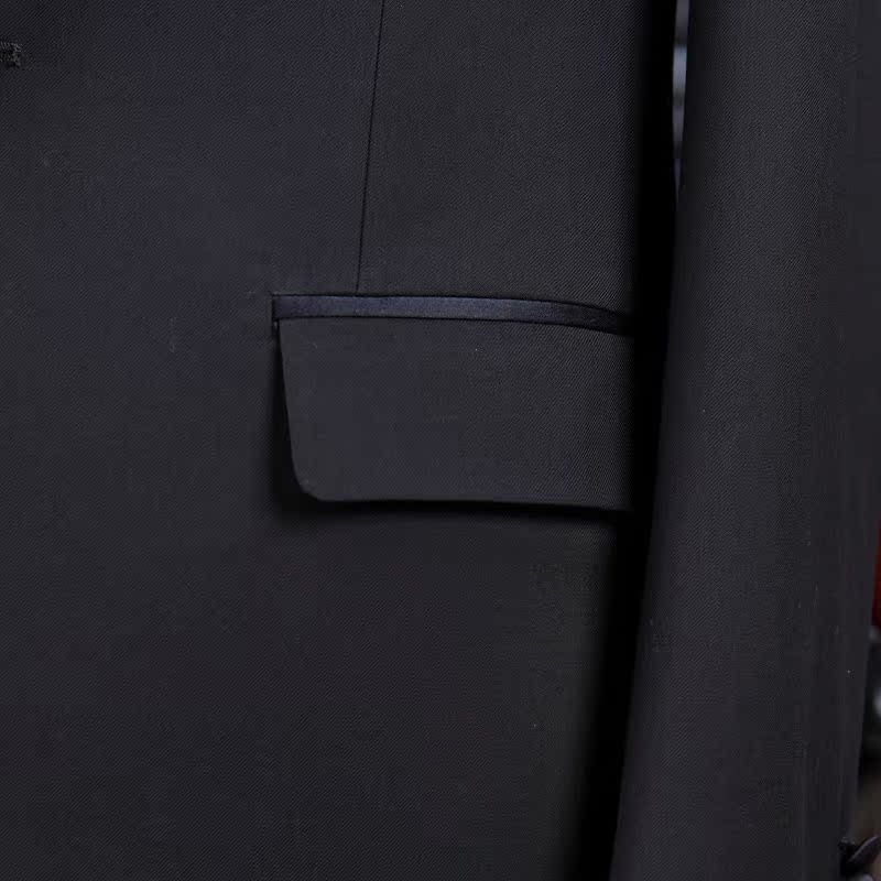 7045555501<2 QFV507045555501<2 Shanghai Men's Black Formal Wear Wedding Groom Performance Suit Emcee Brand Set Green Fruit Silk Satin Collar Custom_voghion.com