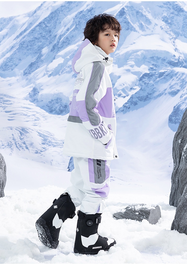 001 Neuer Kinderanzug für Jungen und Mädchen, Winter-Outdoor-Windschutz, wasserabweisend, warm, dicke Skijacke und -hose_voghion.com