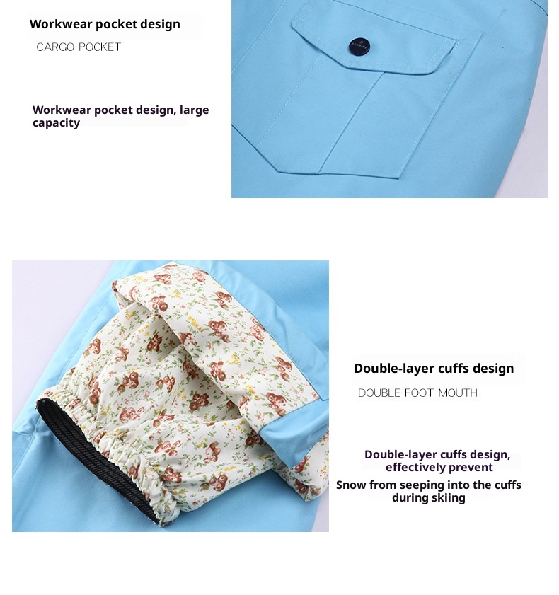 001 Snowy Style Double Board Snowboard Pants For Women And Men, Waterproof Windproof Warm Snow Pants, Slim Fit Ski Suit_voghion.com