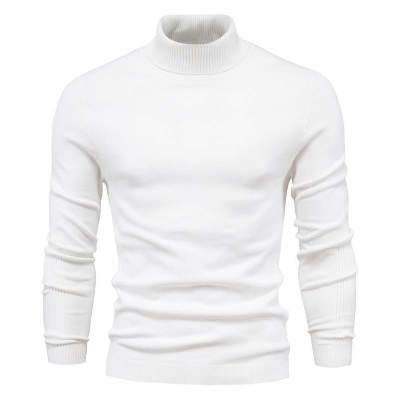 Maglione a collo alto convertibile per ragazzo, autunno e inverno, tinta unita, casual, strato di base, stile giapponese, semplice e alla moda._voghion.com