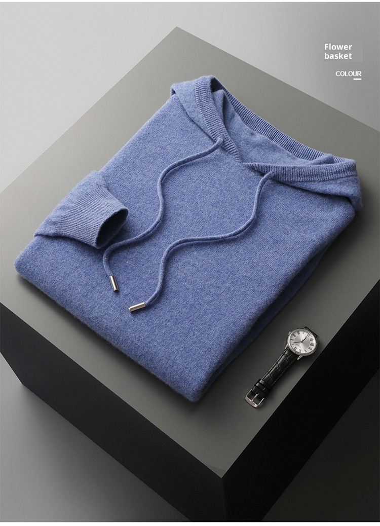 ragazzo Ragazzo Ragazzo Autunno Inverno Uomo Prima Linea Pronto da Indossare Felpa con Cappuccio in Lana Senza Cuciture Casual Moda Maglione Tinta Unita Capispalla Lavorato a Maglia_voghion.com