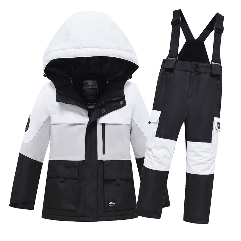 001 Neues Kinder-Arbeitsanzug-Set für Jungen und Mädchen: Jacke, Hose, wind- und wasserdicht, für Snowboard und Ski_voghion.com
