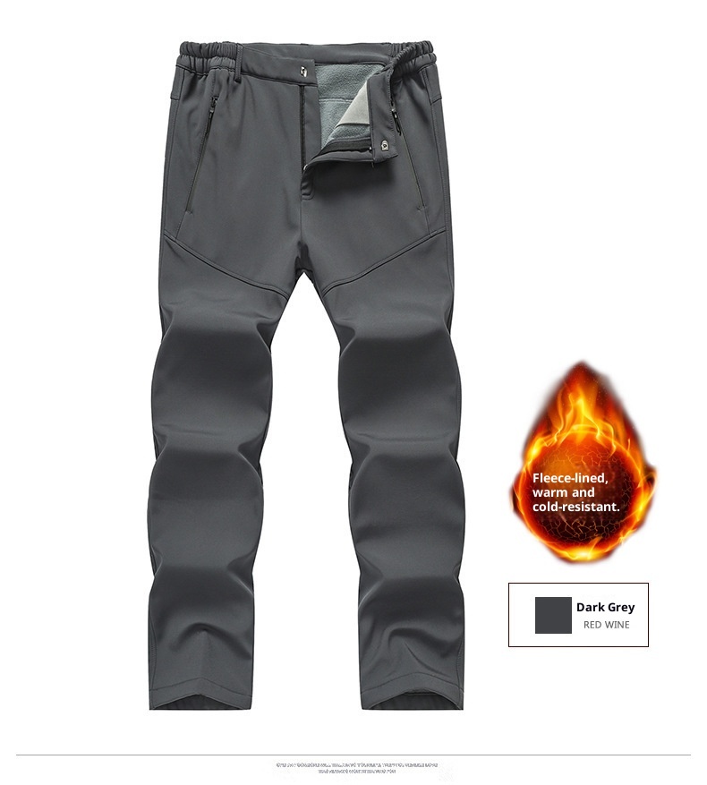 001 Outdoor Softshell For Men Women, Autumn And Winter Waterproof Windproof Breathable Hiking Ski Pants With Fleece Lining,_voghion.com