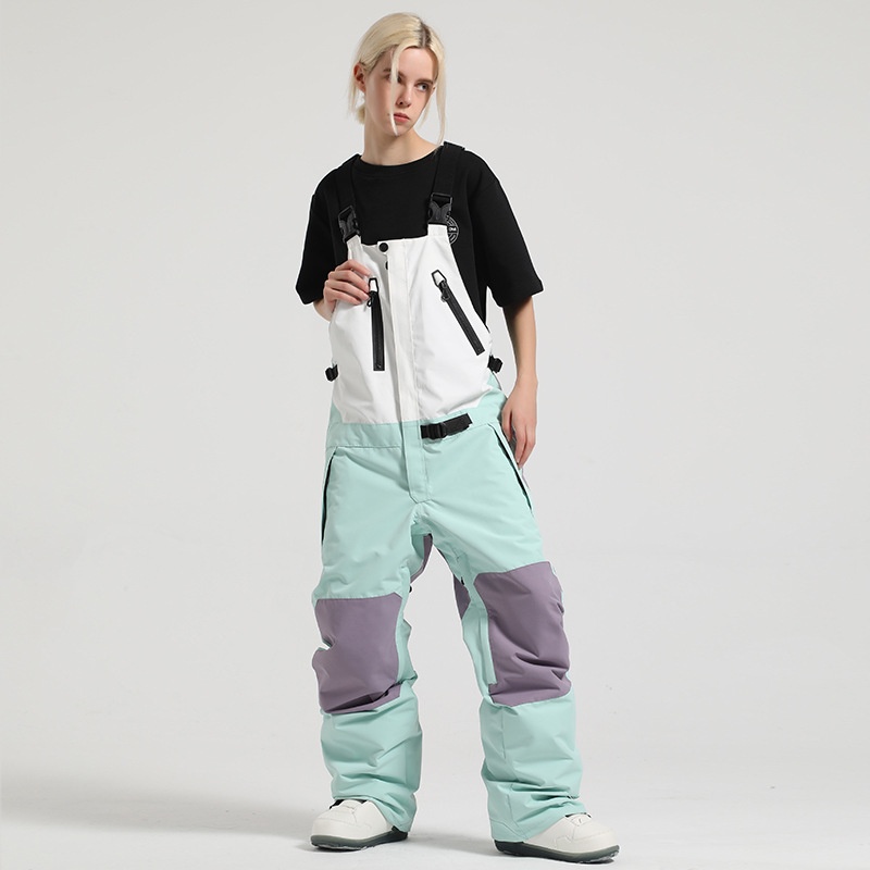 Salopette de snowboard femme style 001, coupe-vent, imperméable, respirante, vêtement de travail chaud pour l'extérieur, pantalon de ski une pièce pour homme._voghion.com