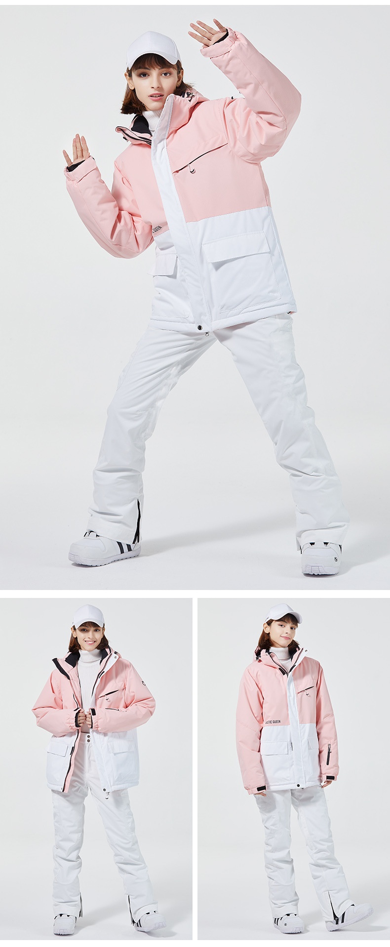 001 Suit Set For Men And Women Couples Winter Windproof Water-Resistant Warm Snowboard Snow Ski Pants Korean Version_voghion.com