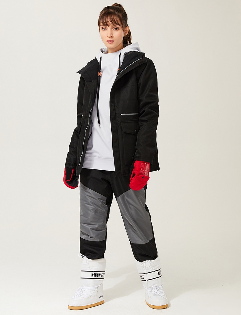 001 New Men's Women's Single And Double Board Ski Wear-Resistant Strap Winter Outdoor Waterproof Wind-Legged One-Piece Snow_voghion.com