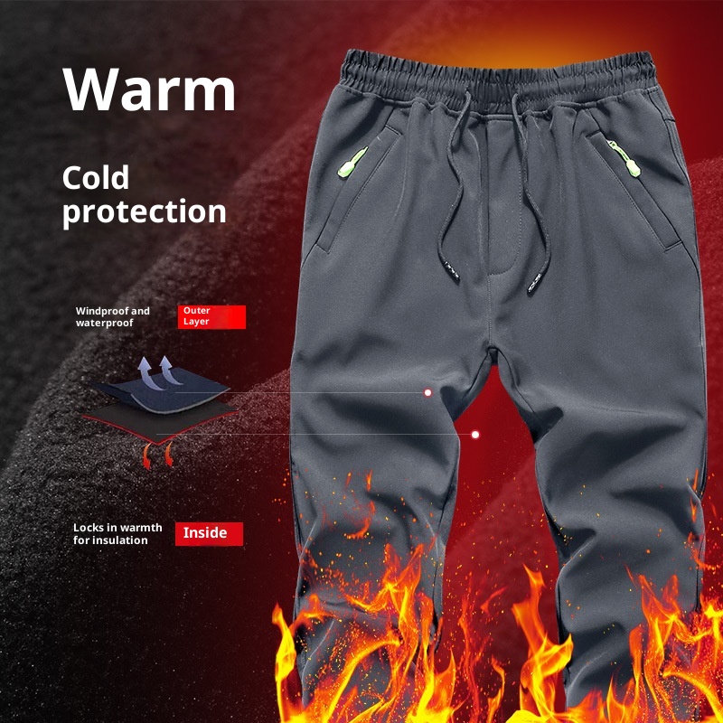 001 Tybetańskie spodnie typu softshell dla mężczyzn i kobiet, do wędrówek na świeżym powietrzu, z podszewką z polaru, pogrubione, wodoodporne, odporne na zużycie,_voghion.com