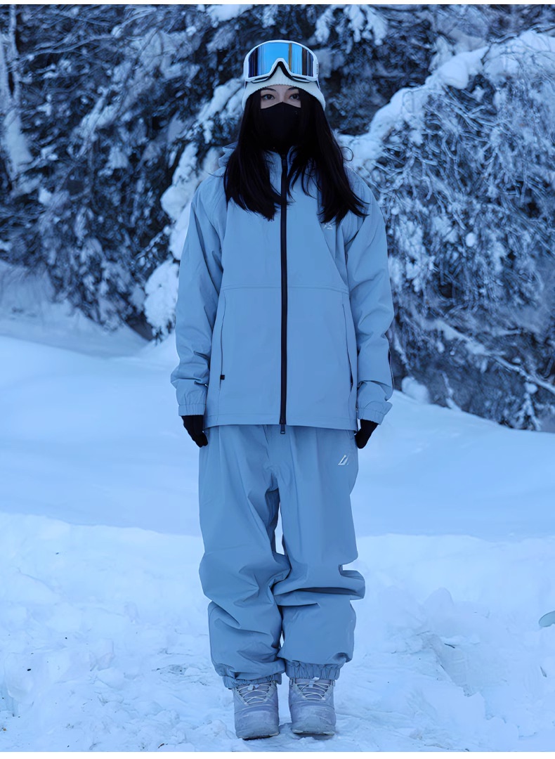 001 SEARIPE Snowy Pie Full Glue Single Double Board Suit Set For Women And Men Loose Waterproof Windproof Ski Pants_voghion.com