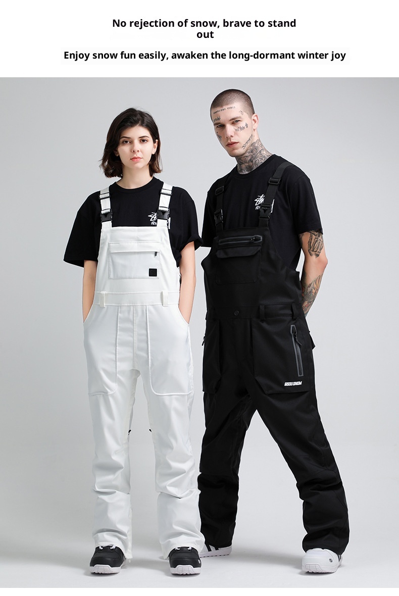 001 Gsousnow Strap Męskie Luźne Wodoodporne Ciepłe Spodnie Snowboardowe Damskie Jednoczęściowy Kombinezon Narciarski_voghion.com