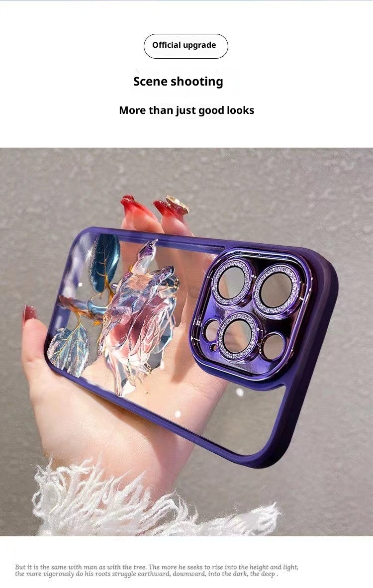 Coque TechGlobe Fairy Rose compatible iPhone Pro Max pour femmes, protection intégrale et protection d'objectif pailletée pour iPhone 15 et 16 pouces._voghion.com