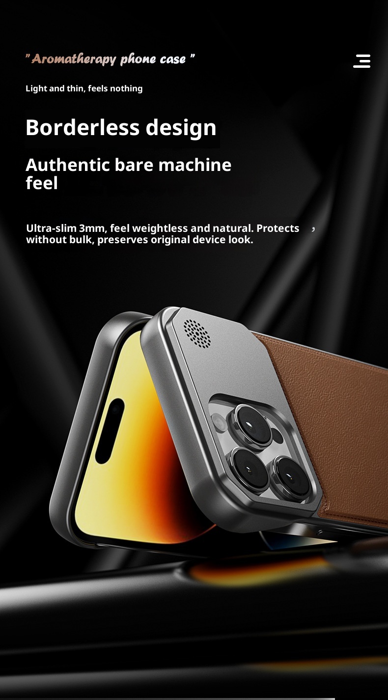 Custodia magnetica per telefono TechGlobe compatibile con iPhone 17 Pro Max Aroma, vernice metallizzata 16, senza cornice, texture in pelle 15_voghion.com