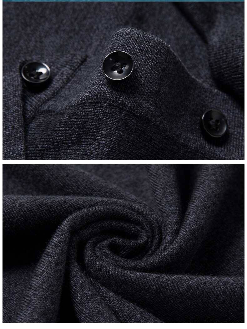 boy Boy Boy Autumn Thin Wool Men, High-End Business Turn-Down Collar Dad Sweater, Loose Base Knit Sweater For Men_voghion.com