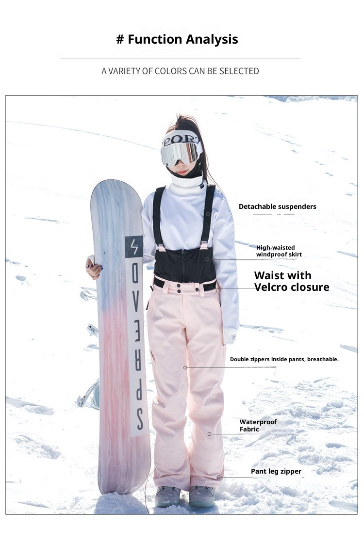 001 Trendy Suit For Men And Women, Korean Style, Windproof, Waterproof, Warm, Padded Snow Pants, Outdoor Thickened Ski Pants_voghion.com