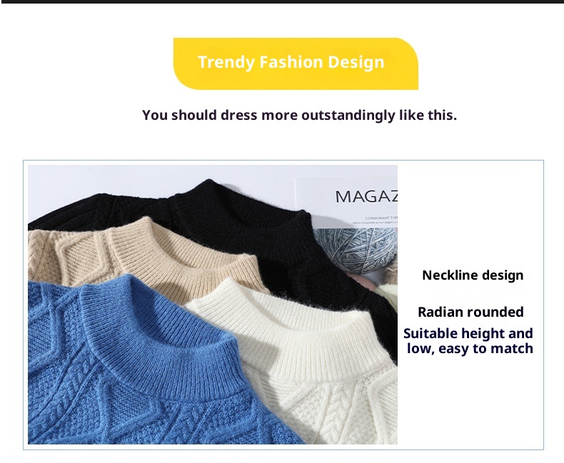 Ragazzo Ragazzo Ragazzo Maglione Tinta Unita Intrecciato Cappotto In Pile Di Lana Giovanile Caldo Uomo Girocollo Manica Lunga Maglia Base Maglietta Alla Moda_voghion.com