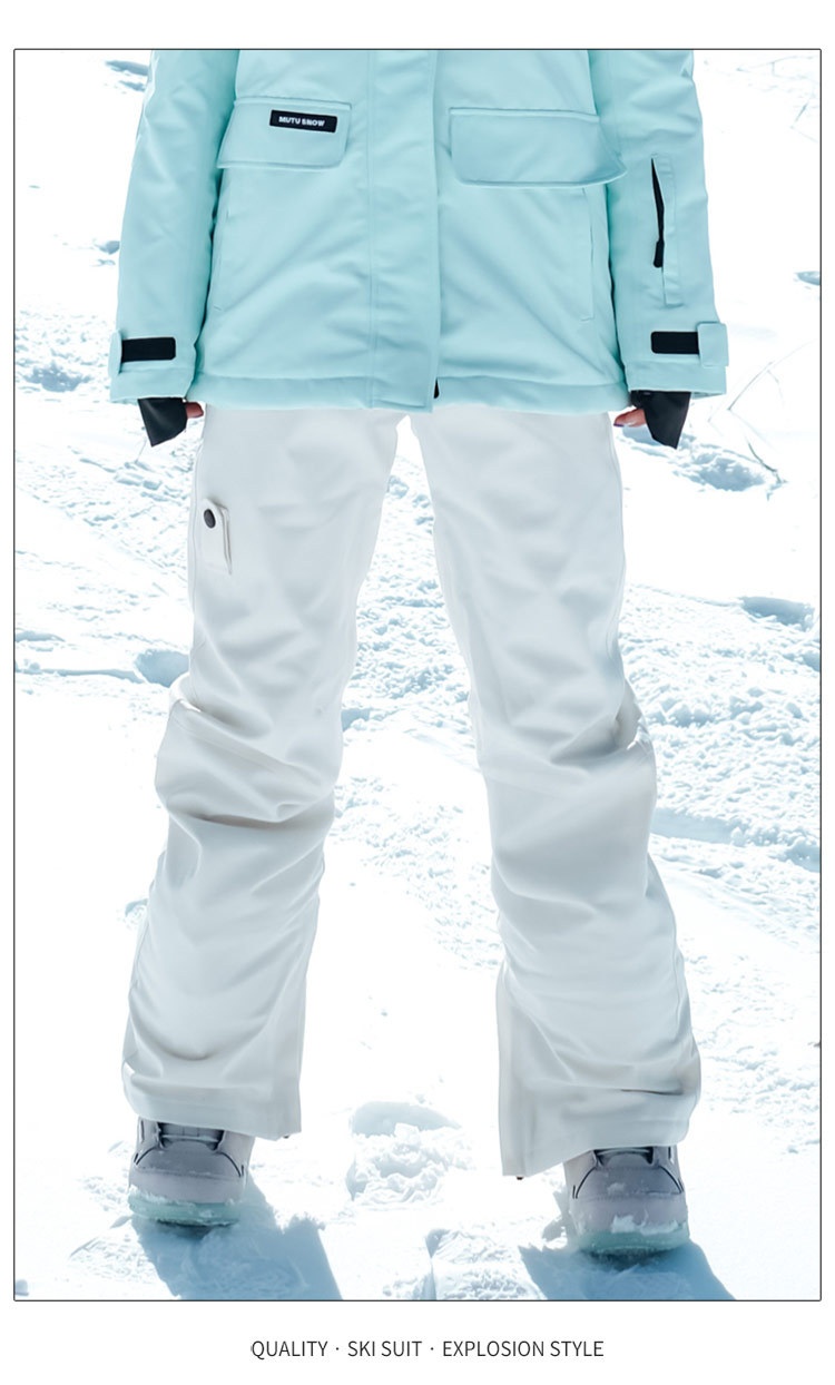 001 Trendy Suit For Men And Women, Korean Style, Windproof, Waterproof, Warm, Padded Snow Pants, Outdoor Thickened Ski Pants_voghion.com