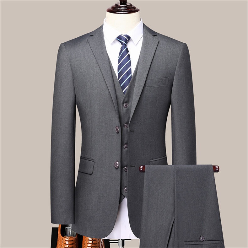 QFV507045555501<2 QFV507045555501<2 Business Casual Professional Suit Men's Trousers Groom Groomsman Tuxedo Vest Three-Piece Set New Style_voghion.com