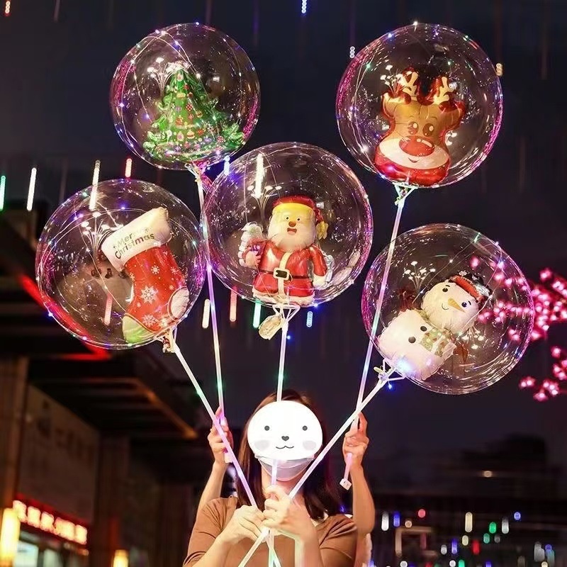Lillian Christmas Cartoon Decoration Creative Santa Claus Glowing Bobo Snowman Deer Children's Ball Night Market Stall Wholesale_voghion.com