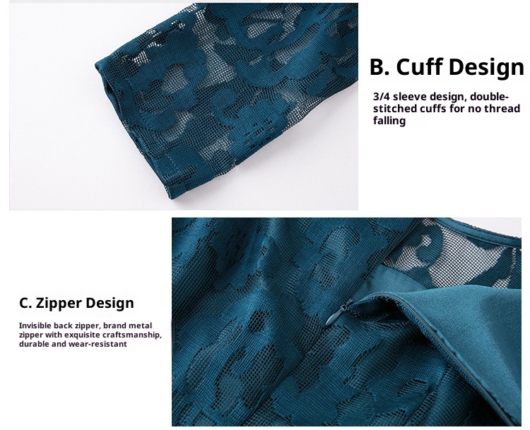 ChicShe Flared Lace European And American Fashion Plus Size Simple Loose Mid-Length Casual Dress Factory Direct Sale_voghion.com