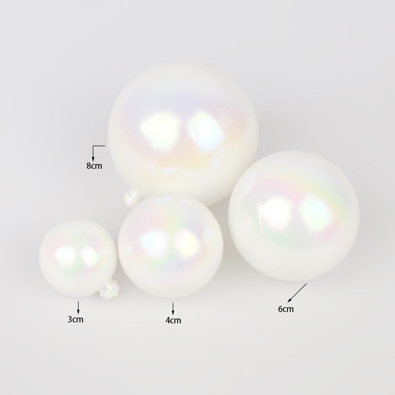 Lillian Source Factory Supply Palline decorative colorate bianche iridescenti in PET per alberi di Natale, ornamenti da appendere, galvanizzati_voghion.com