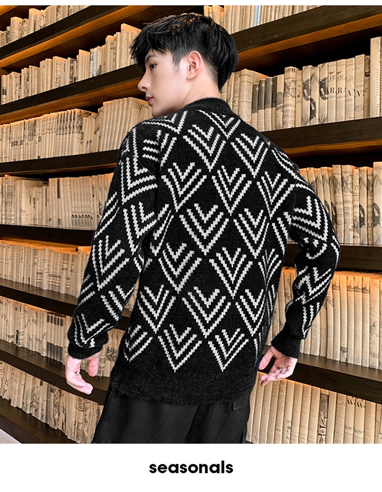 Jungen-Pullover aus Nerzfell für Teenager, dicker Winterpullover mit halbem Rollkragen, warmes Basishemd für Mittel- und Oberstufe_voghion.com