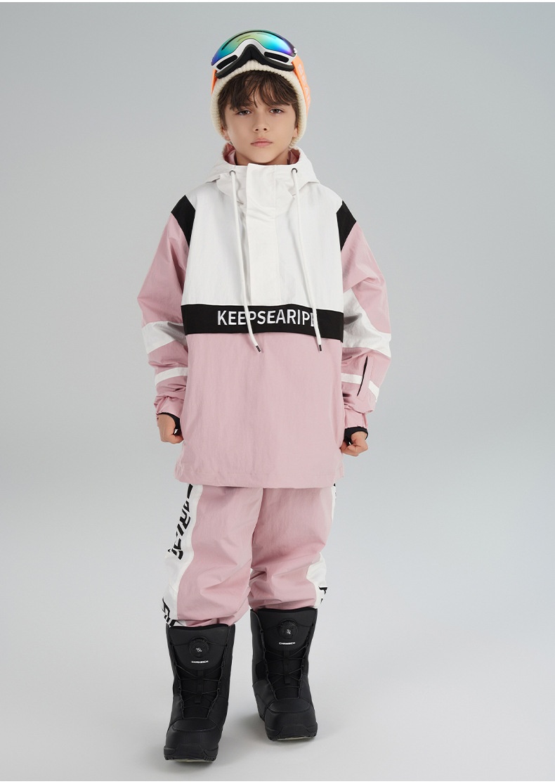 001 Xueyipai Zestaw dziecięcy dla chłopców i dziewcząt, wiatroodporny, wodoodporny, ciepły, duży zestaw spodni narciarskich dla dzieci_voghion.com