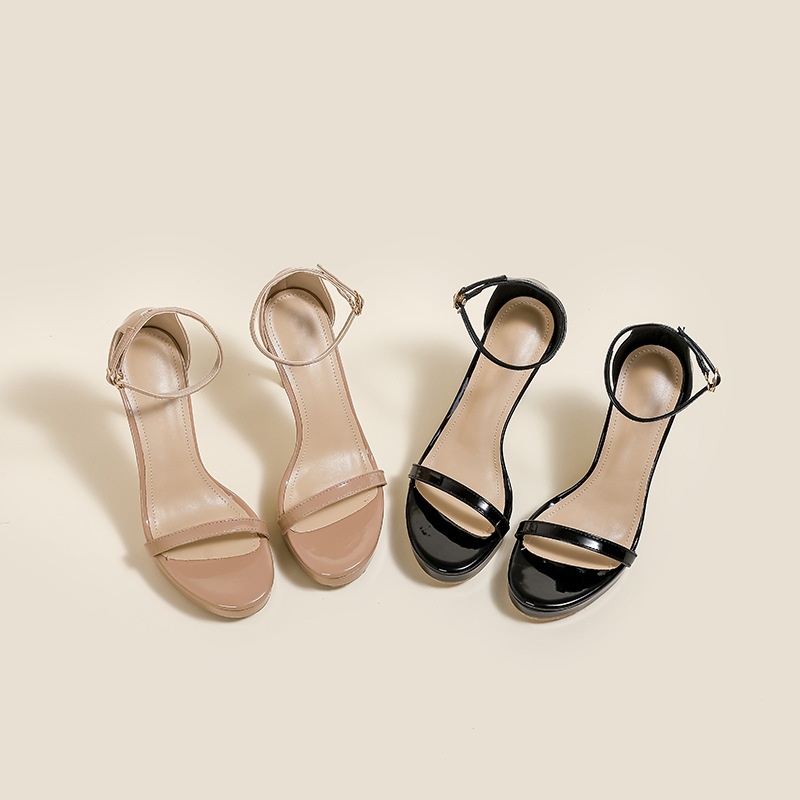 Zees 2025 nuovi sandali estivi alla moda con tacco alto, cinturino singolo, stiletto sexy, versatili, impermeabili, con suola spessa, per le donne_voghion.com