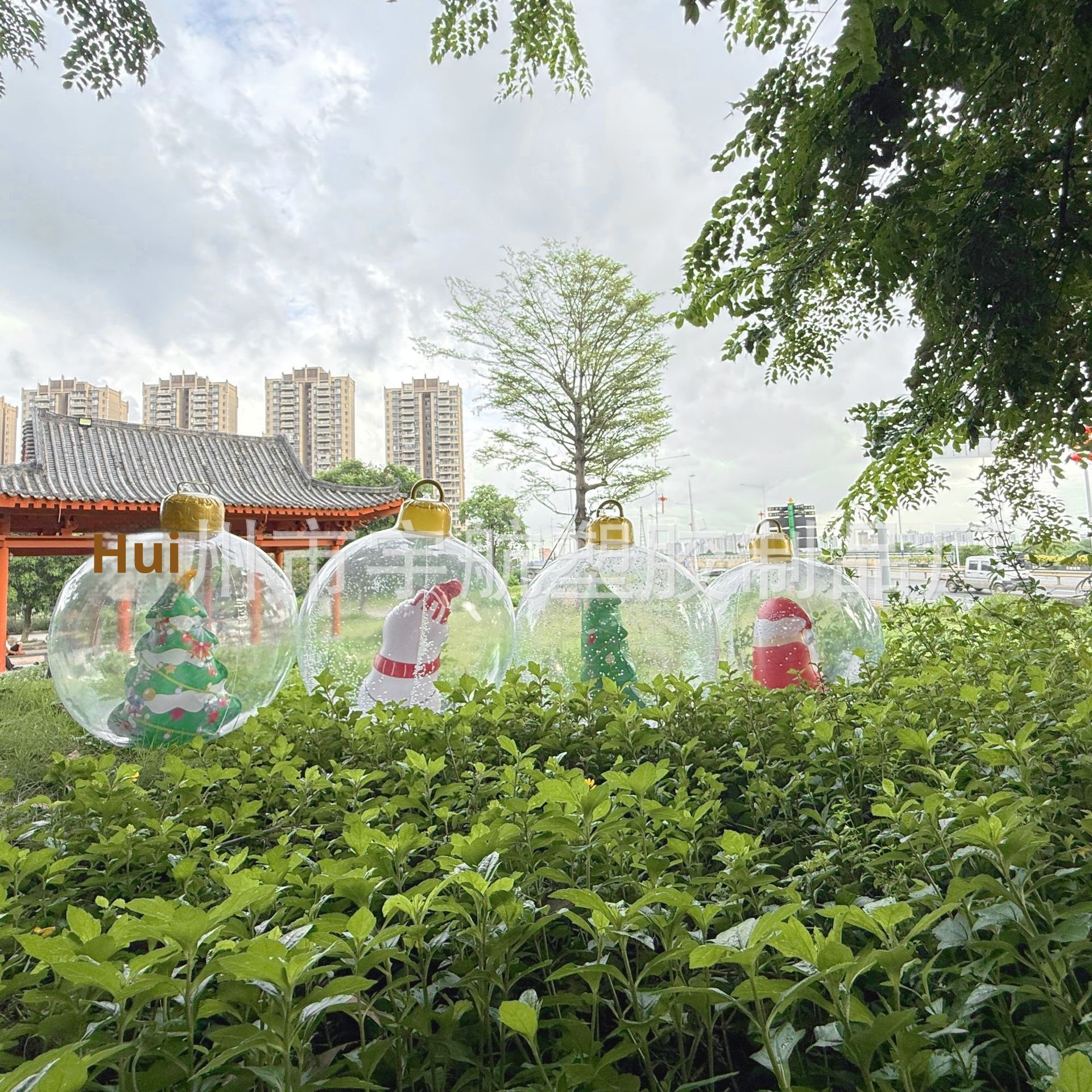 Lillian Cross-Border PVC Snowflake With Lights LED Atmosphere Inflatable Children's Christmas Snowman Decoration Ball_voghion.com