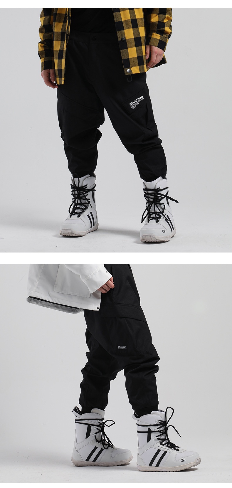 001 Smain New Snow Men, Windproof, Waterproof, Warm, Durable, Leg-Tighten Pants, Jogger Pants For Snowboard And_voghion.com