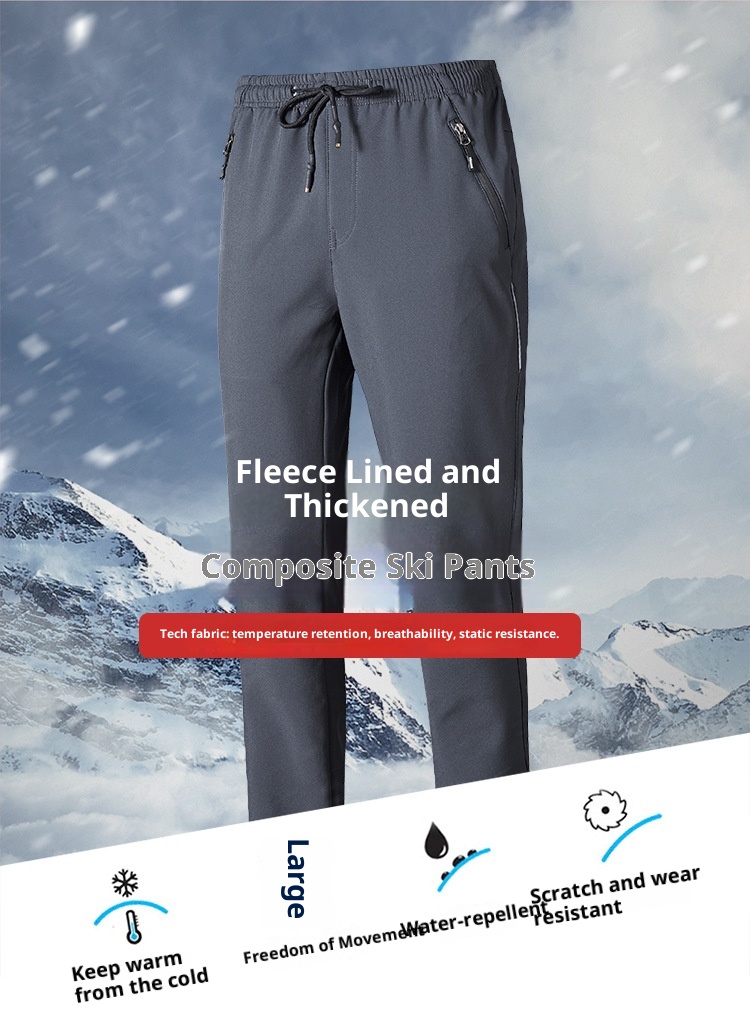001 Tantu Herren Outdoor Winter Softshell Fleece gefüttert Verdickt Winddicht Wasserdicht Wander-Thermo-Skihose für Damen_voghion.com