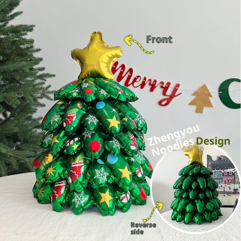 Lillian 3D Gold Deer Standing Reindeer Balloon Inflatable Decoration Photo Prop Stall Supplies Christmas Limited Edition_voghion.com