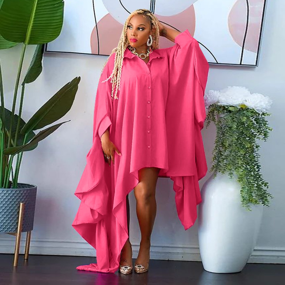 ChicShe K10324 European And American Cross-Border Women's Clothing Independent Station Pure Autumn Color Plus Size Blouse_voghion.com