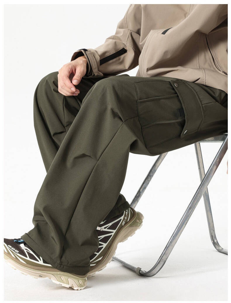 001 Waterproof Windproof Fleece-Lined Thickened Winter Skiing Mountaineering Pants For Men Women, Cold-Resistant And Warm_voghion.com