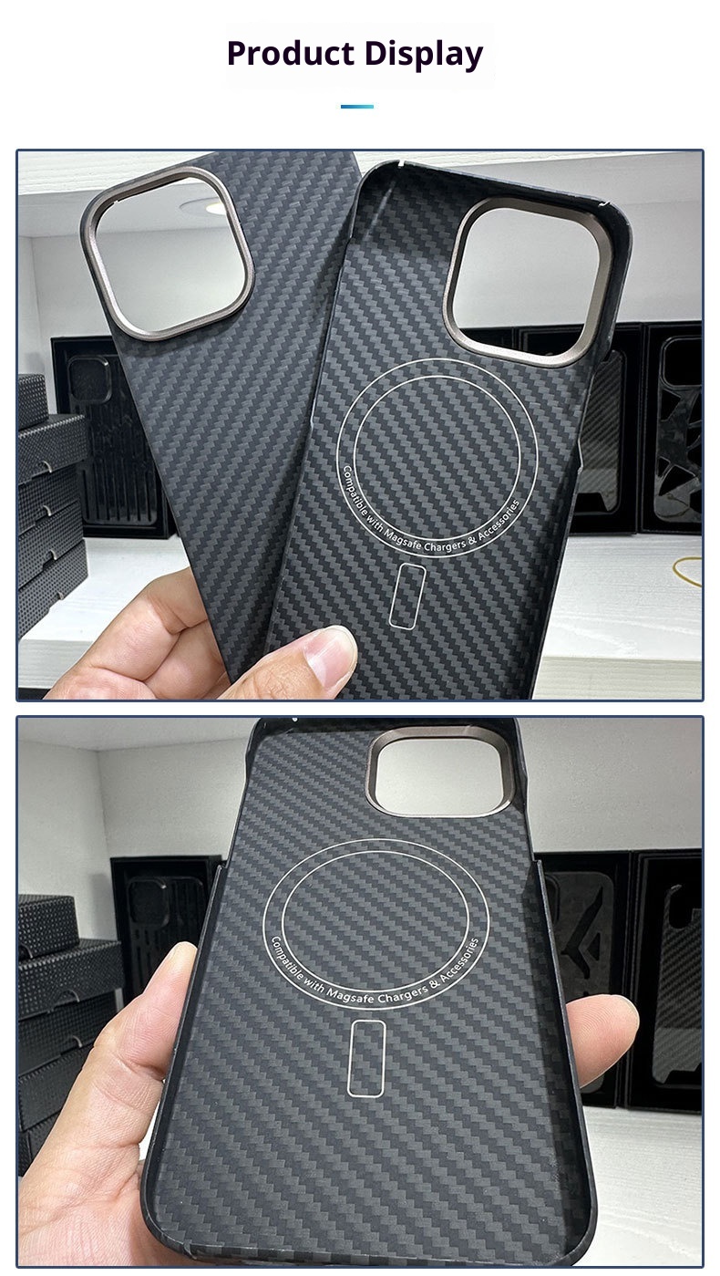 Custodia protettiva semplice per telefono IP wireless in fibra di carbonio magnetica serie TechGlobe 15promax16_voghion.com