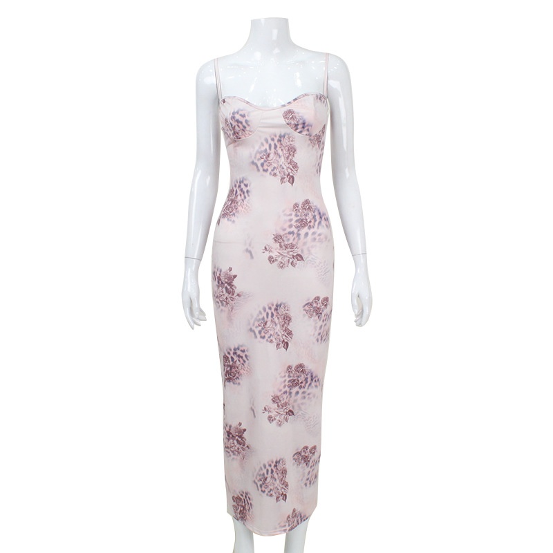 ChicShe Europäisches und amerikanisches Damen-Bodycon-Kleid im angesagten französischen Stil mit sexy Leopardenmuster, schmaler Passform und figurbetonter Silhouette._voghion.com