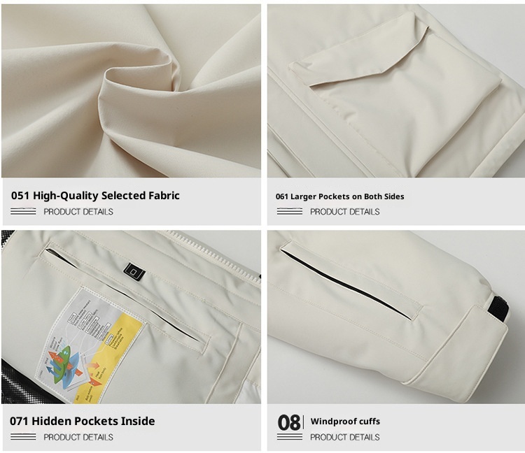 001 Completo da lavoro invernale, completo da snowboard e da sci, antivento, impermeabile, alpinismo, pantaloni termici da sci, unisex_voghion.com