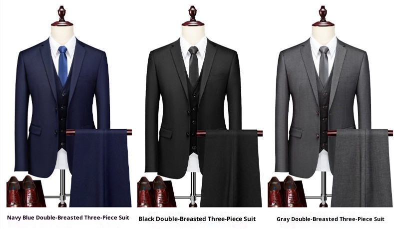 QFV507045555501<2 QFV507045555501<2 Business Casual Professional Suit Men's Trousers Groom Groomsman Tuxedo Vest Three-Piece Set New Style_voghion.com